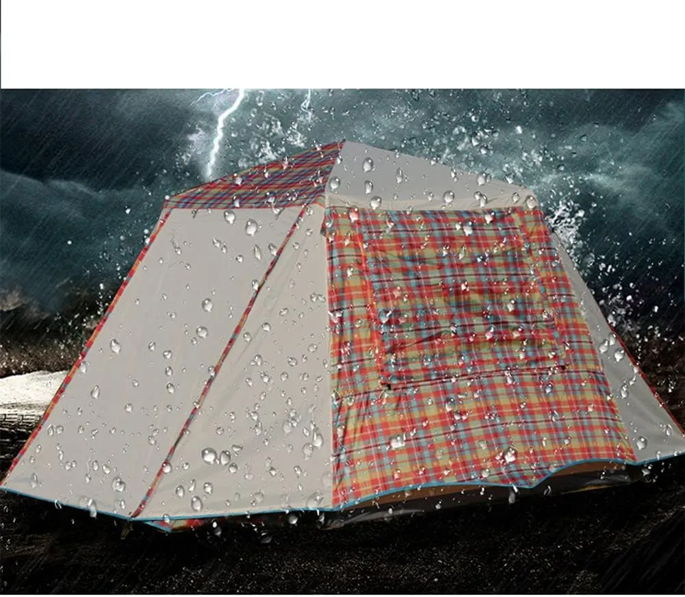 Pop Up Tents with Porch for Camping Instant Tent 3-4 Person Double Layer Automatic Family Tent Easy Setup for Camping Hiking Mountaineering