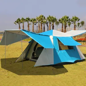 Pop Up Tents with Porch for Camping Instant Tent 3-4 Person Double Layer Automatic Family Tent Easy Setup for Camping Hiking Mountaineering