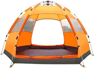 Portable Automatic Openitent, Hexangular Hydraulic Big Tent for 4-6 Person, Rainproof and Sunscreen Famlly Campitent for Outdoor Camping