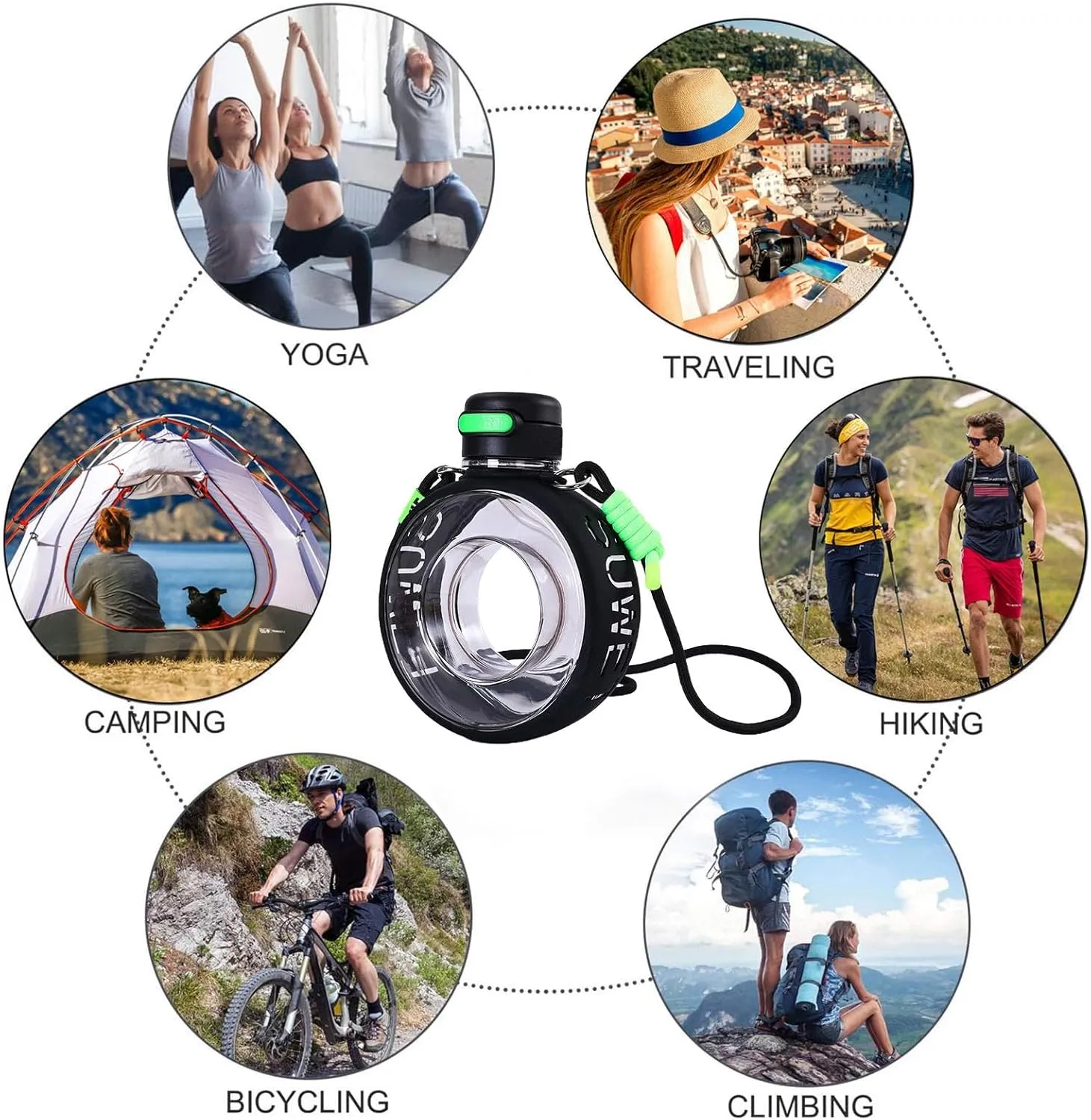 Portable -Bottle - 700ml Sports Cup with Shoulder Strap | Portable Reusable Fashion Water Bottle | Sports Water Bottle | Leakproof Water Container for Travel Sports Daily Use
