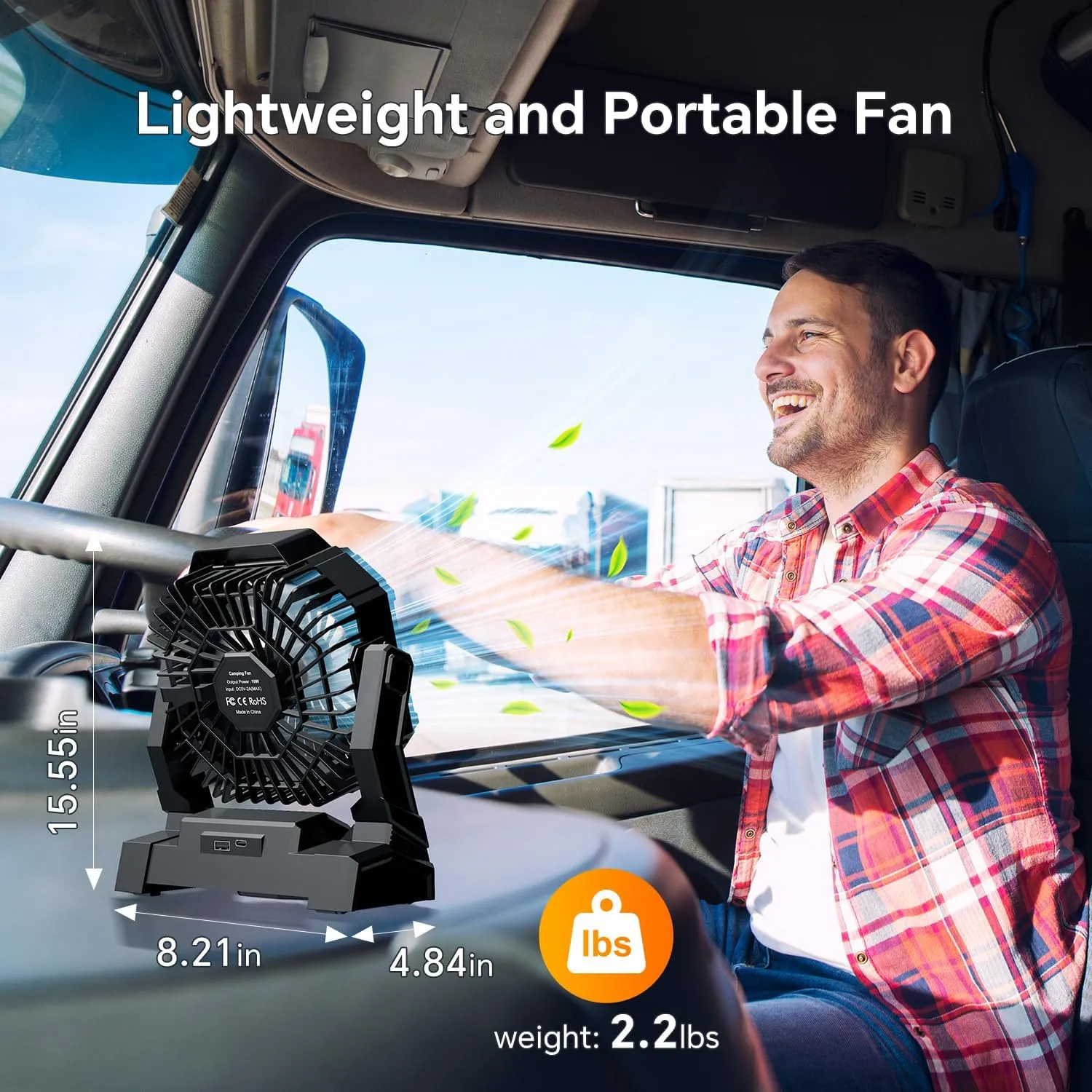 Portable Camping Fan with LED Lantern, 30000mAh Rechargeable Battery Operated Fan with 3 Speeds & Digtal, Personal USB Table for Camping Essential ＆ Hurricane-Ready