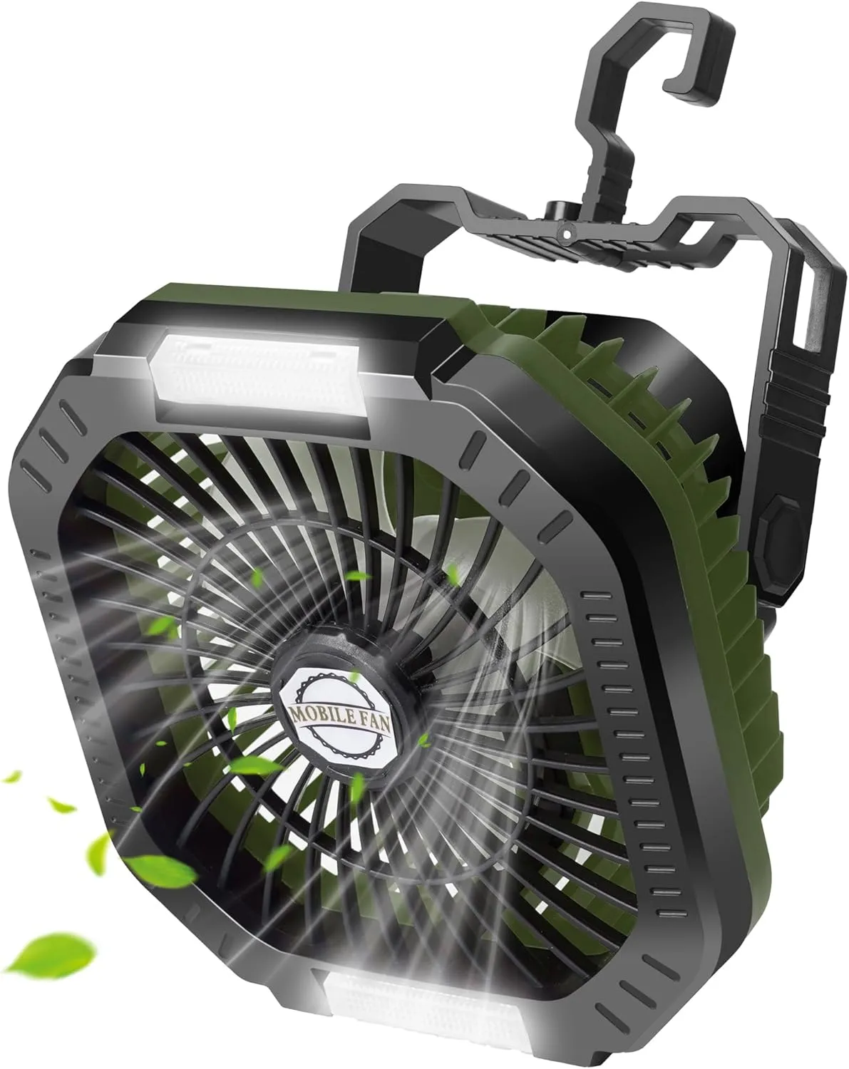 Portable Camping Fan with LED Light, 7800mAh Rechargeable Battery Operated Fan Lantern with Hook & Remote, USB Fan for Tent RV Hurricane Outages Emergency