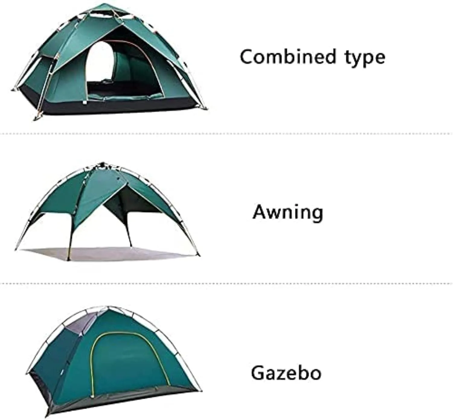 Portable Campitent Campitent for 3-4 Person Double Layer Automatic Pop up Tent with Carry Bag, Suitable for Hikioutdoor (Orae a)