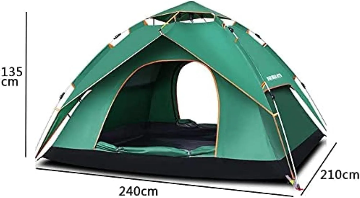 Portable Campitent Campitent for 3-4 Person Double Layer Automatic Pop up Tent with Carry Bag, Suitable for Hikioutdoor (Orae a)