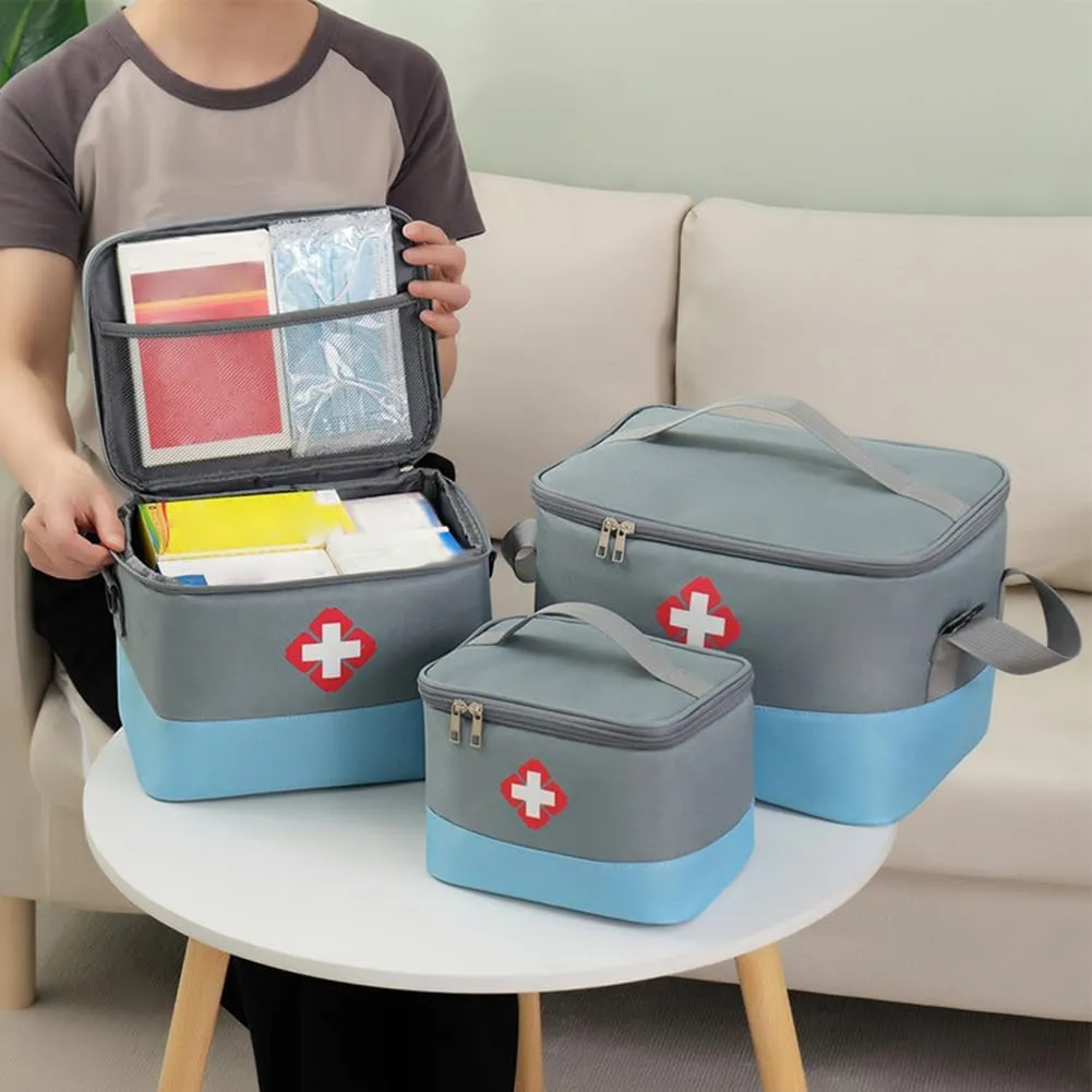 Portable First Aid Kit Zcargel S/M/L 1/3 PCS Home Medicine Bag Oxford Cloth Emergency Supplies Bag Large Capacity Medical Kit for Home Car Travel Camping Truck Hiking Sports Office Vehicle Outdoor