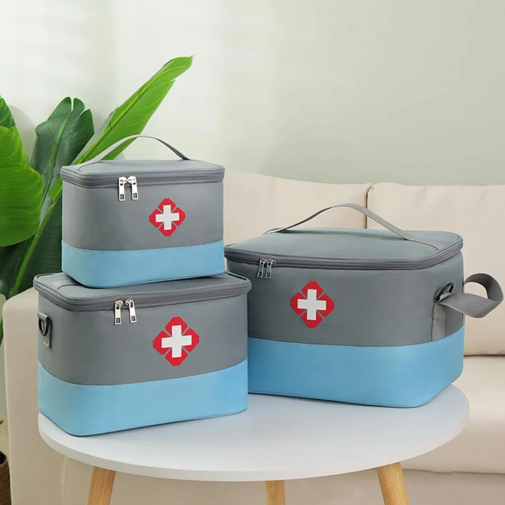 Portable First Aid Kit Zcargel S/M/L 1/3 PCS Home Medicine Bag Oxford Cloth Emergency Supplies Bag Large Capacity Medical Kit for Home Car Travel Camping Truck Hiking Sports Office Vehicle Outdoor