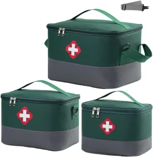 Portable First Aid Kit Zcargel S/M/L 1/3 PCS Home Medicine Bag Oxford Cloth Emergency Supplies Bag Large Capacity Medical Kit for Home Car Travel Camping Truck Hiking Sports Office Vehicle Outdoor