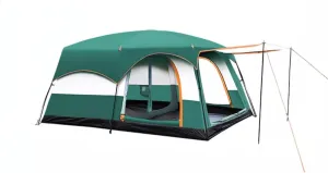 Portable Folding Tent for Camping, can Sleep 12 People, Large Space, 2 Rooms and 1 Living Room, Sun-Proof, Waterproof and Windproof, Four-Season Outdoor Tent