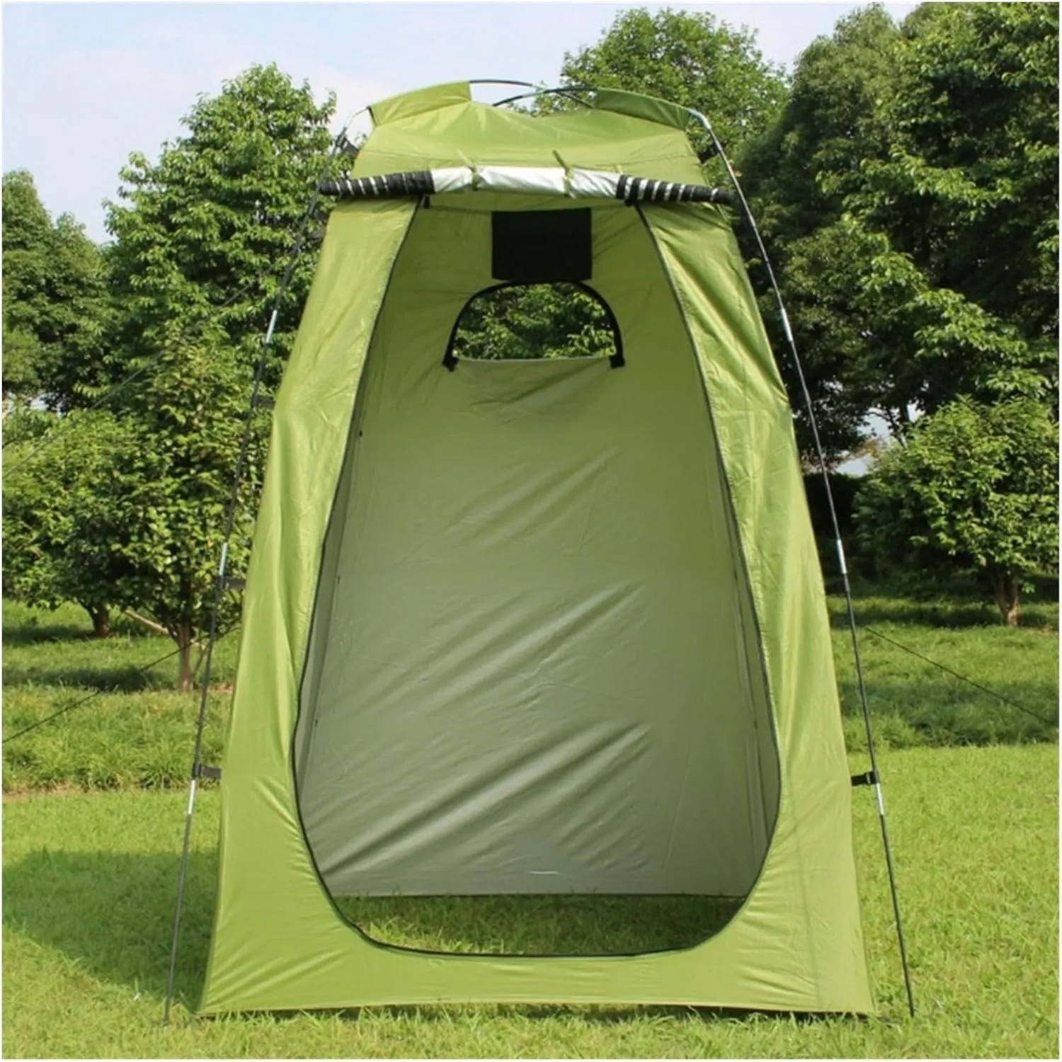 Portable Outdoor Shower Bath Changing Fitting Room Camping Tent Privacy Toilet Tourist Tents Outdoor Camping Shower Bathing Tent Change Clothes Tent (Color : Army Green)