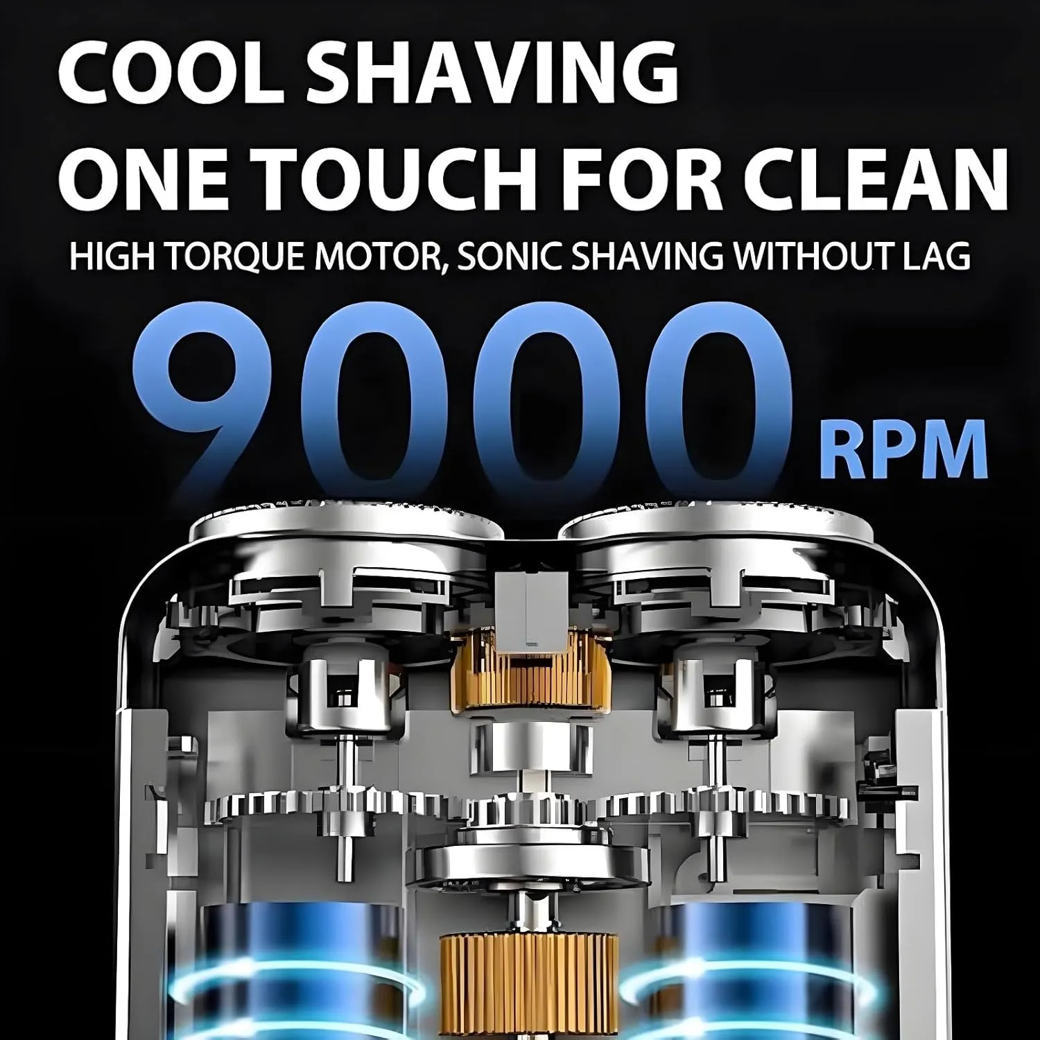 Portable Rotary Dual Ring Electric Shaver, Portable Mini Small Steel Cannon Rotary Dual Ring Electric Shaver,Washable Double Head Razor, Waterproof Razor for Home Travel(Orange,R18)