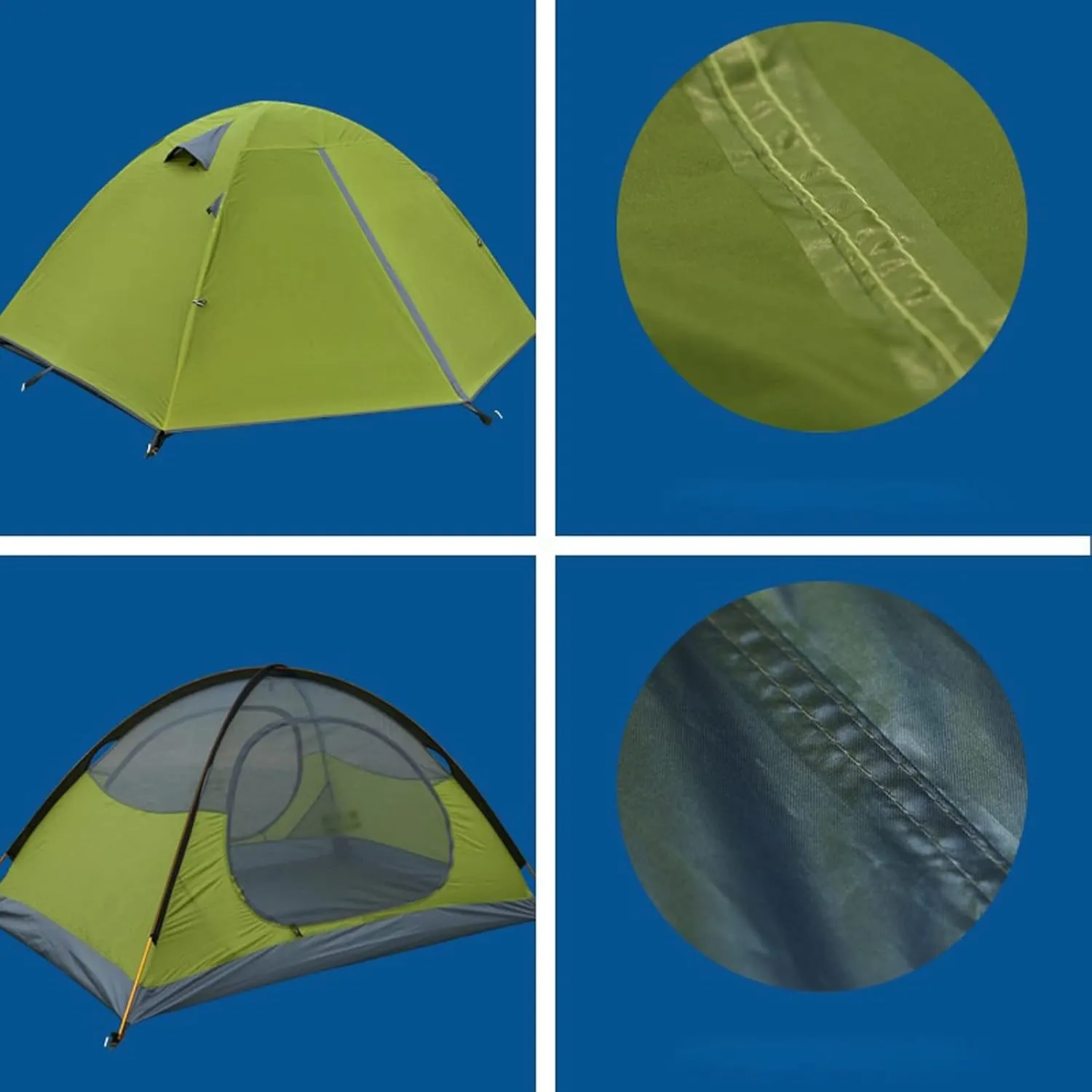 Portable Tent,Outdoor Tent, Camping Tent 2 Person Ultralight Double Layer Aluminum Poles Waterproof Windproof Camping Tent Beach Tent