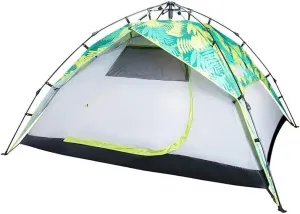 Portable Waterproof Tents 3-4 Person Camping-Tents Windproof Family Tent for Camping Hiking Outdoor Activities Green