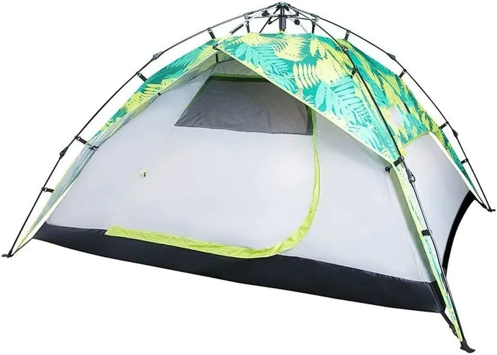 Portable Waterproof Tents 3-4 Person Camping-Tents Windproof Family Tent for Camping Hiking Outdoor Activities Green
