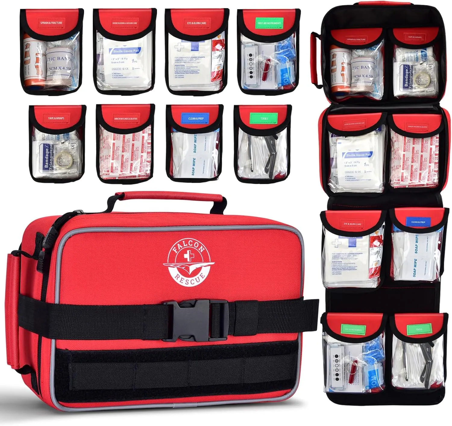 Premium 418-Piece First Aid Kit for Home, Car, Travel, Camping, Hiking & Outdoor Emergencies, Tear-Resistant Survival Kits for Business, Vehicle & School, Multi-Use Emergency Medical Supplies