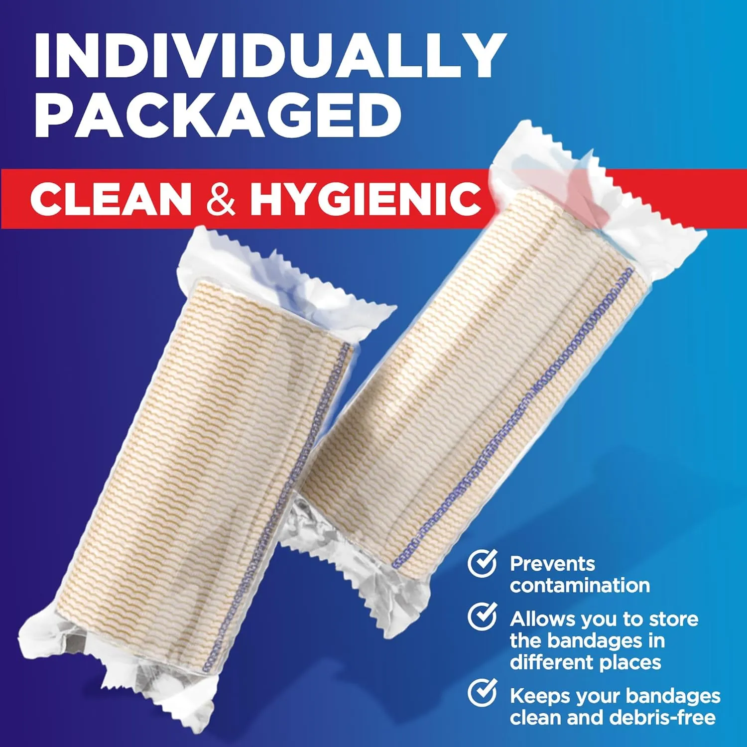 Premium Elastic Bandage Wrap - 4” (10pk) - Strong Compression - Self-Closing Reusable Bandages for Legs and Arms - Wrist, Elbow, Foot, Knee Wrap