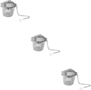 PRETYZOOM 3 Pcs Stainless Steel Tea Ball Strainer Spice Strainer Ball Fine Slots for Tea and Spices