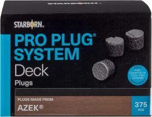 Pro Plug PVC Plugs for Azek English Walnut Decking, 375 Plugs for 100 sq ft