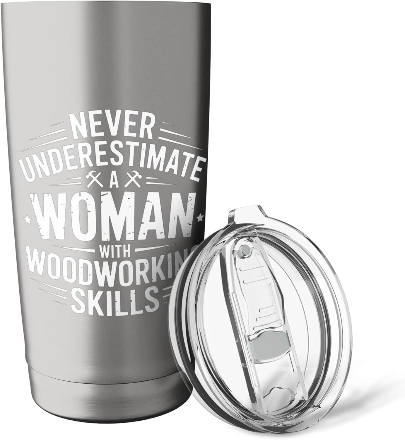 Proud Woodworker Woman Wood Carving Mom Woodworking Stainless Steel Insulated Tumbler