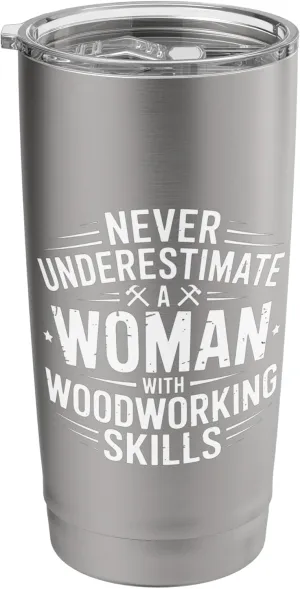 Proud Woodworker Woman Wood Carving Mom Woodworking Stainless Steel Insulated Tumbler