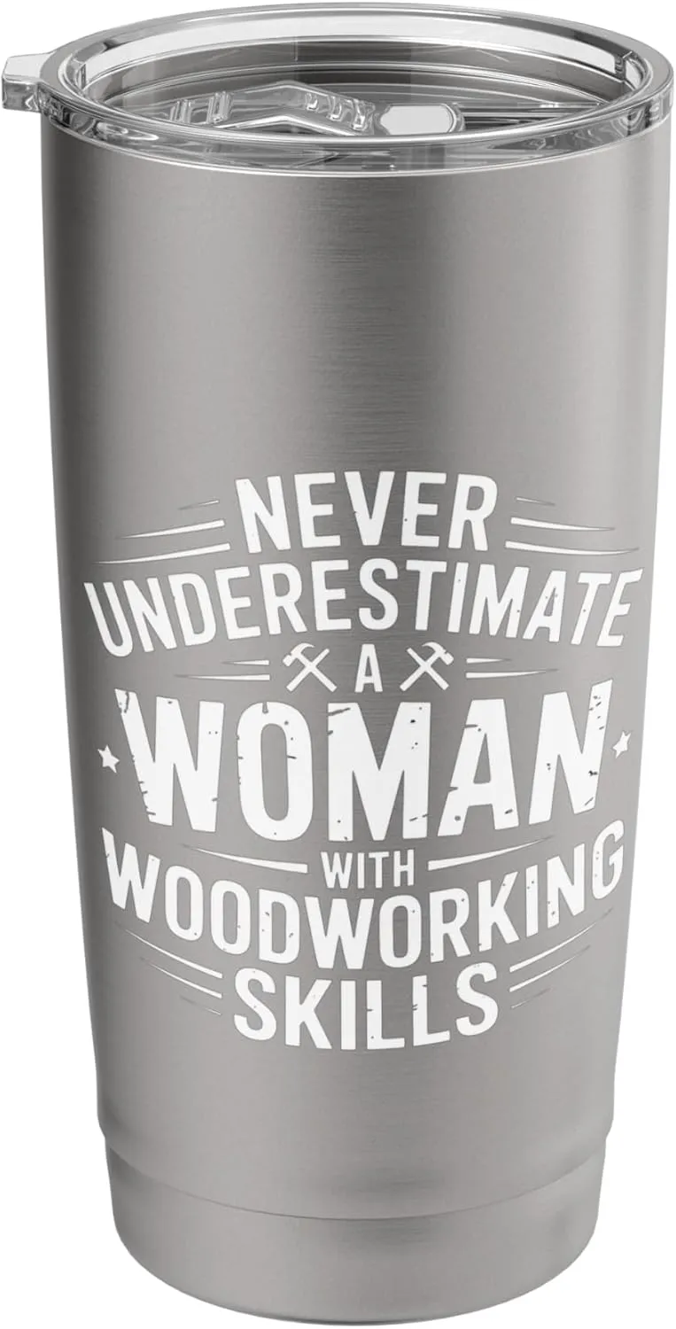 Proud Woodworker Woman Wood Carving Mom Woodworking Stainless Steel Insulated Tumbler