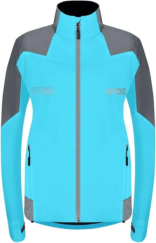 Proviz Women's Nightrider Reflective Waterproof Cycling Jacket Hi Visibility Breathable Cycling Coat