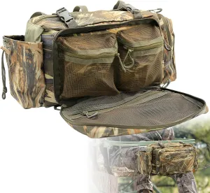 PUNCHMAN Camouflage Treestand Front Storage Bag-Waterproof Camo Hunting Pack Hang on Tree Stands,Multiple Pockets Hunting Fanny Pack with Hip Straps Waist Bag for Men, Hunters, Tree Stand Accessories