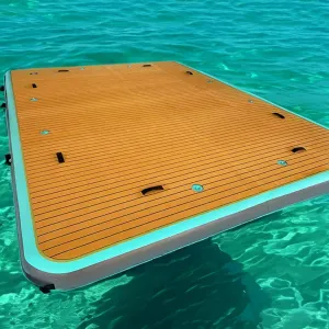 PVC Inflatable Water Floating Bed, Inflatable Floating Board with EVA Non-Slip Pad, Inflatable Floating Row Floating Platform Inflatable Pad