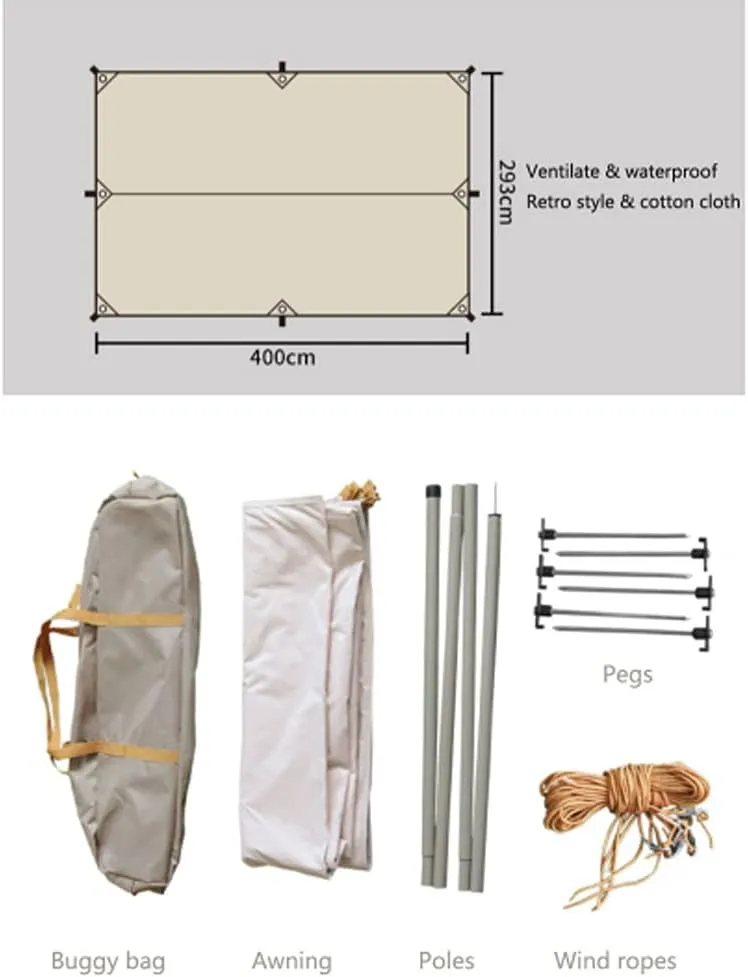 Pyramid Tent Indian Shelter Anti-Rainstorm Outdoor Camping Tent Yurt Tent with Stove Hole Family Teepee Tent