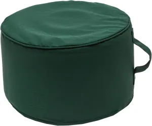 QILLOWAY Indoor/Outdoor Inflatable Stool,Round Ottoman,All Weather Foot Rest for Camping or Home,Mallard/Forest Green