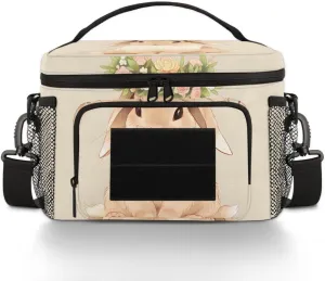 QsirBC Garland Cute Rabbit Tactical Insulated Lunch Bag for Men Women Large Leakproof Thermal Cooler with Adjustable Shoulder Strap Ideal for Work Picnic Camping Outdoor Adventures