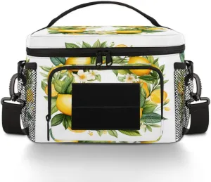 QsirBC Lemon Garland Tactical Insulated Lunch Bag for Men Women Large Leakproof Thermal Cooler with Adjustable Shoulder Strap Ideal for Work Picnic Camping Outdoor Adventures