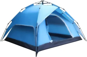 Qtqgoitem Hiking Backpacking Double Layer Water Resistant Sun Shelter Foldable Instant Camping Tent 3-5 Person Blue (Model: 53a 3ee ecd d8a AAA)