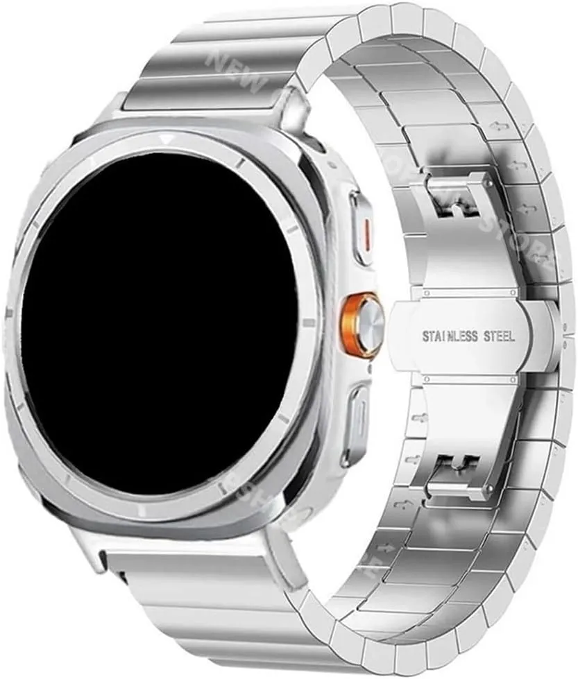 Qu ick Fit Business Stainless Steel Metal Watch Band Fit for Samsung Galaxy Watch Ultra 47mm Bracelet