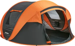 Quick Setup with Spacious Pop-Up Camping Tent for 5-8 People, Water Resistant and Windproof, Black and Orange
