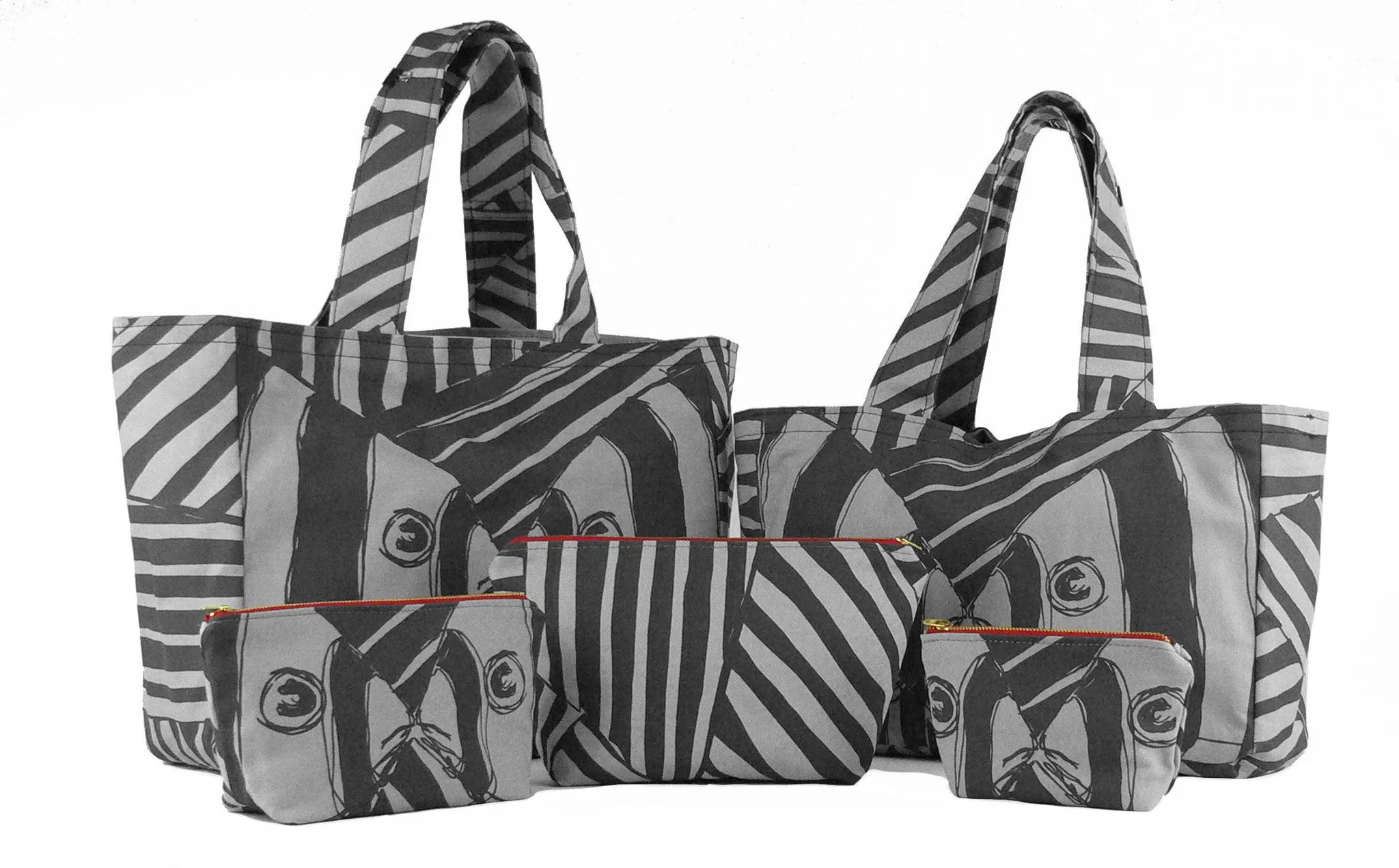 "Mirrored" in Gray- Fat Bottom Bag- Large