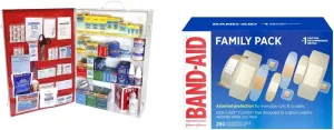 Rapid Care First Aid Cabinet and Band-Aid Brand Adhesive Bandages Variety Pack | First Aid Kit and Bandages Bundle