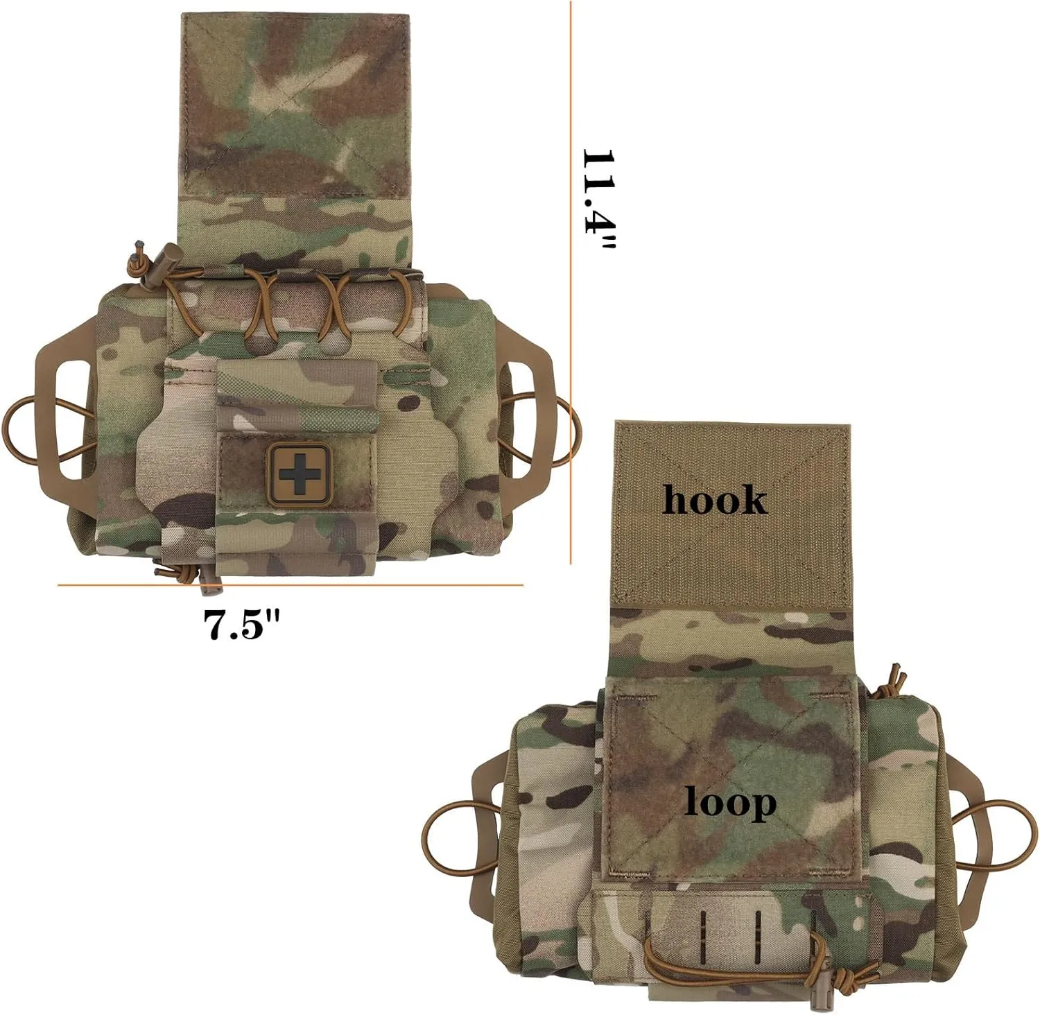 Rapid Tear-Away First Aid Kit Pack Two-Piece System Tactical IFAK Pouch Medical Pouches Emergency Survival Bag Mounted by hook & Loop