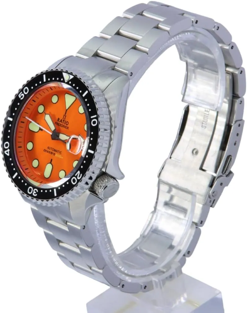 RATIO FreeDiver Dive Watch Sapphire Crystal Automatic Diver Watch 200M Water Resistant Diving Watch for Men