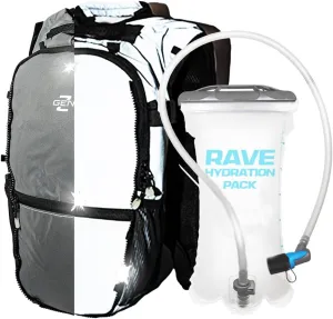 RAVERUNNER® Anti Theft Rave Hydration Backpack - 2L Insulated Water Backpack for Raves, Festivals, Hiking, Running - Festival Hydration Pack for Hydration Backpack Rave