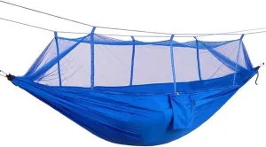 Recreation 1-2 Person Portable Outdoor Camping Hammock with Mosquito Net Parachute Fabric Hanging Bed Hunting Sleeping Swing Gifts for Hikers