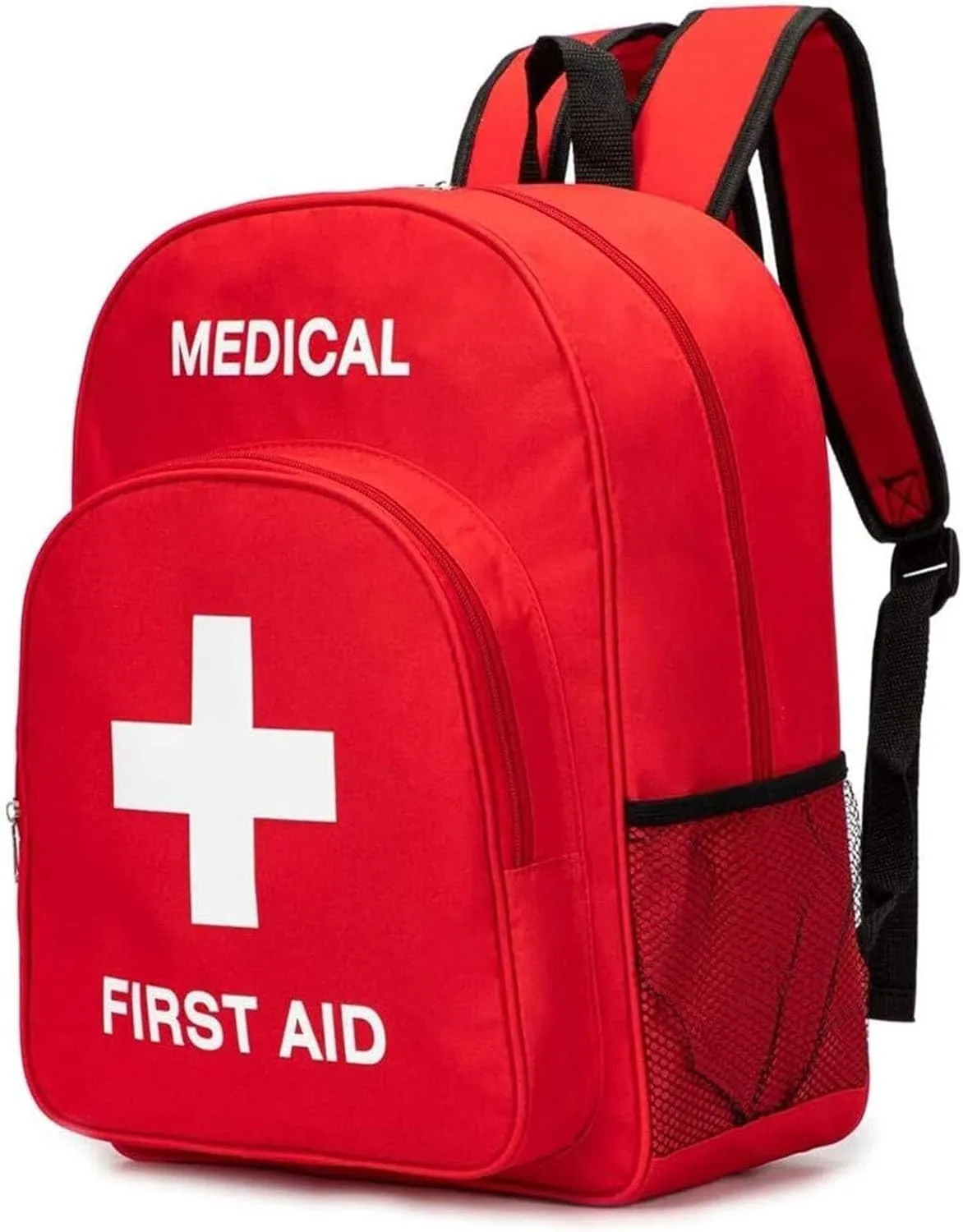 Red First Aid Bag Empty First Aid Backpack Empty Medical Storage Bag for First Aid Kits Pack Emergency Hiking Backpacking Camping Cycling Travel Car