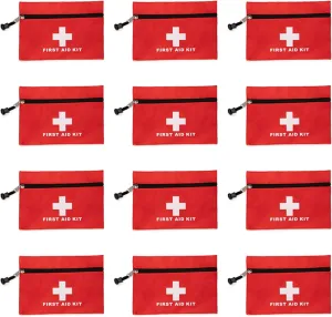 Red First Aid Bag Small First Aid Kit Empty Medical Storage Bag for First Aid Kits Pack Emergency Hiking Backpacking Camping Cycling Travel Car (Red 6.3x4.3 12PCS)