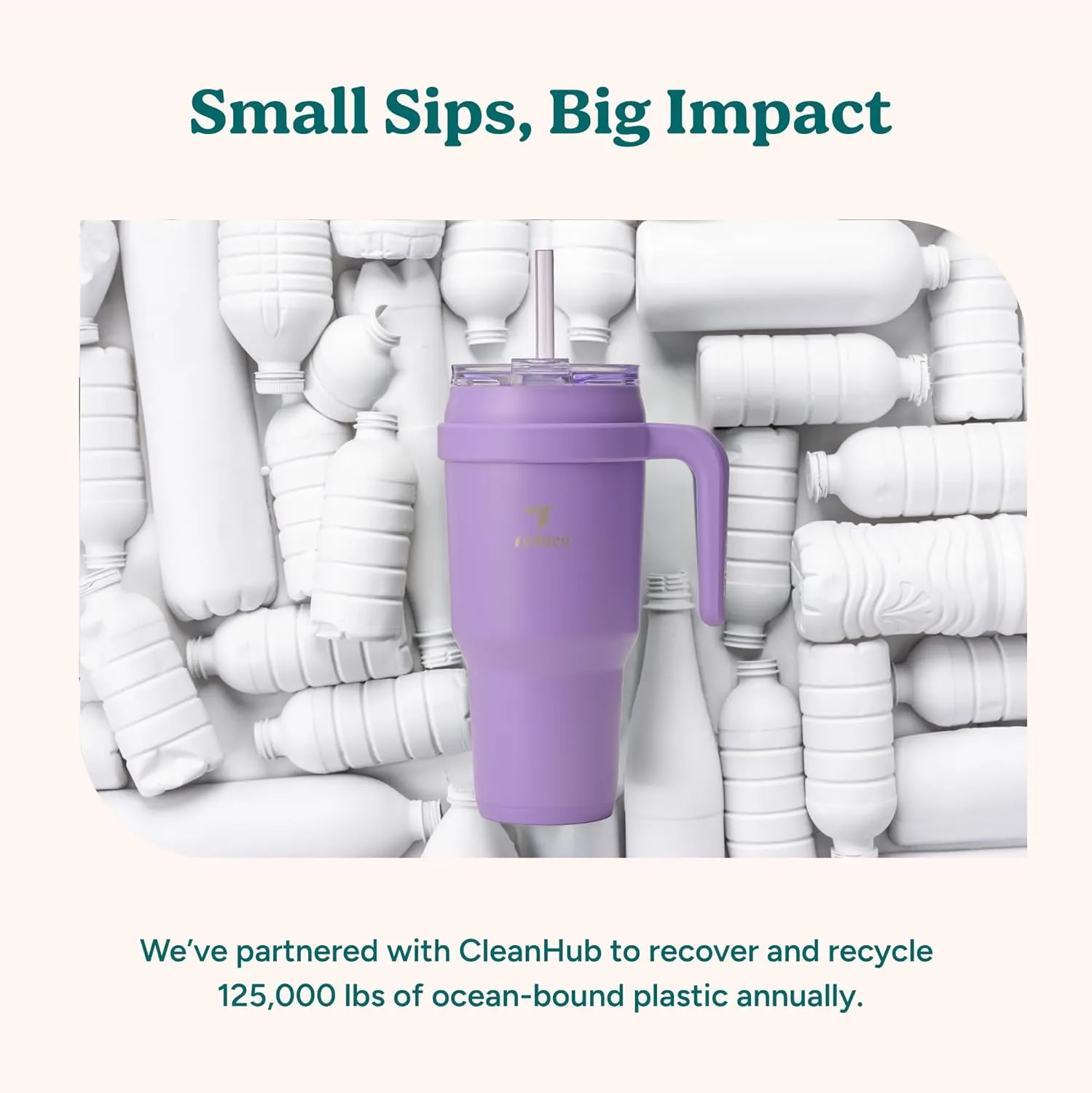 REDUCE 40 oz Stainless Steel Tumbler with Handle - Dual-Wall Vacuum Insulated Travel Mug, Sweat-Proof Lid & Reusable Straw - Keeps Drinks Cold for 24 Hrs, Fits Cupholders, Dishwasher Safe - Mojito