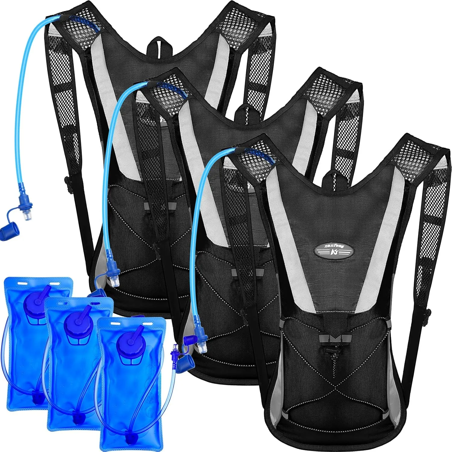 Reginary 3 Pcs Hydration Pack Backpack 2l Water Bladder Lightweight Water Backpack for Hiking, Running, Cycling, Climbing, Camping, Biking Outdoor Men Women