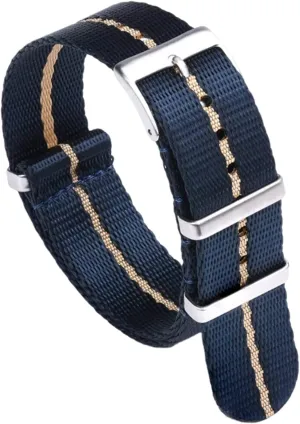 Replace Watchband, Elegant Replacement Bands Watch Straps,20mm-22mm Smooth Nylon Military Watch Strap for Analogue Watch and Dial Quartz Watch Watch Wrist Band Replacement