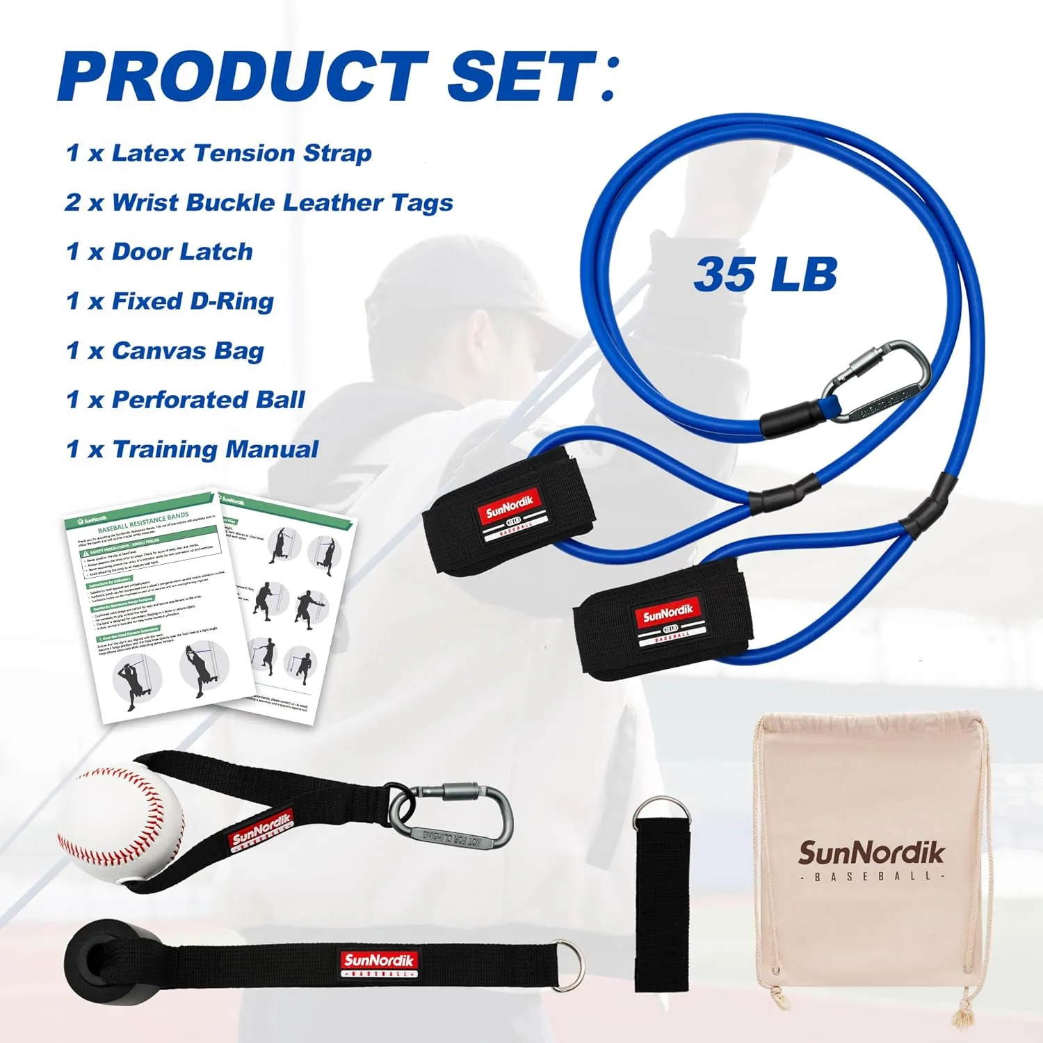 Resistance Bands for Pitchers, Baseball & Softball Training Equipment for Improving Arm Strength & Pitching Training, Baseball Pitching Bands for All Skill Levels
