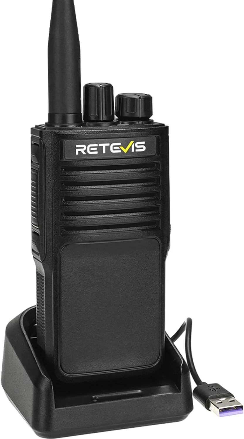 Retevis P2 IP68 Waterproof 2 Way Radio for Adults, Long Range GMRS Two Way Radios Rechargeable,Professional Walkie Talkies with 2500mAh, Noise Cancelling, for Construction Security(1 Pack)
