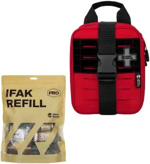 RHINO RESCUE bundle-17PCS Trauma Refill Kit Emergency Medical Supplies Combat IFAK Pack for Wound Care IFAK Trauma Kit with C-A-T Tourniquet, Tactical First Aid Kit Molle Pouch for Military