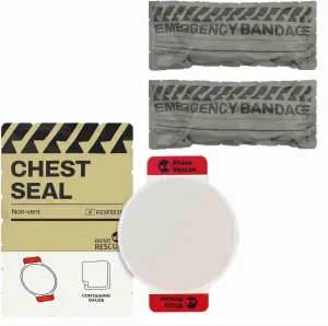 RHINO RESCUE Bundle- Non-Vented Chest Seal, IFAK Emergency Trauma Dressing 6" Israeli Style Emergency Bandage, Compression Trauma Wound Dressing