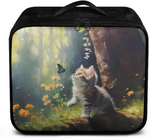 Rnyleeg Cute Cat Empty First Aid Bag Emergency Medical Kit for College Dorm First Aid Kit for Home Portable Travel Medical Supplies Bag